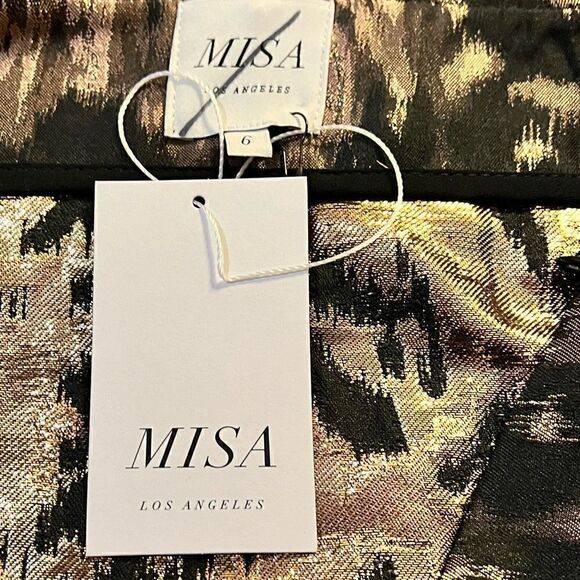 MISA Los Angeles Anetta Skirt in Rose Gold Jacquard, Size Small. NWT! - Picture 11 of 16